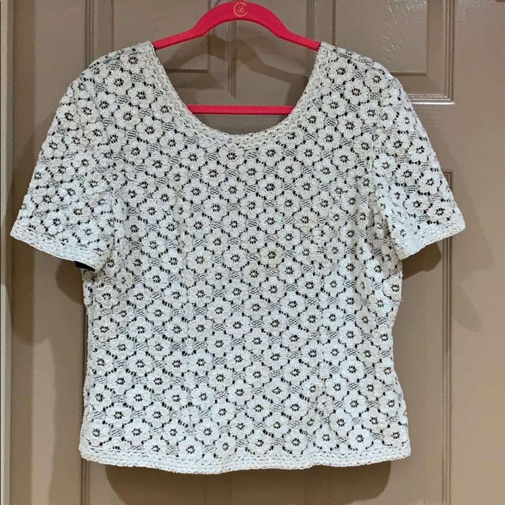 Full beaded floral top